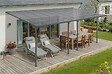 CAZEBOO - Cazeboo Pergola/Carport adossée 18m² KLEO 6x3 m gris - toit terrasse en aluminium et polycarbonate - vignette
