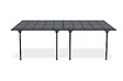CAZEBOO - Cazeboo Pergola/Carport adossée 18m² KLEO 6x3 m gris - toit terrasse en aluminium et polycarbonate - vignette