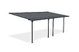 CAZEBOO - Cazeboo Pergola/Carport adossée 18m² KLEO 6x3 m gris - toit terrasse en aluminium et polycarbonate - vignette