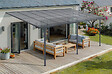 CAZEBOO - Cazeboo Carport adossé aluminium 15 m² 5 x 3 m toiture polycarbonate 6 mm anti-UV gris anthracite thermolaqué toit incliné réglable kit complet gouttière KLEO - vignette