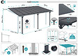 CAZEBOO - Cazeboo Carport adossé aluminium 15 m² 5 x 3 m toiture polycarbonate 6 mm anti-UV gris anthracite thermolaqué toit incliné réglable kit complet gouttière KLEO - vignette