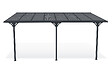 CAZEBOO - Cazeboo Carport adossé aluminium 15 m² 5 x 3 m toiture polycarbonate 6 mm anti-UV gris anthracite thermolaqué toit incliné réglable kit complet gouttière KLEO - vignette