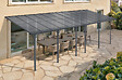 CAZEBOO - Cazeboo Pergola/Carport adossée 24 m² KLEO 8x3 m gris - toit terrasse en aluminium et polycarbonate - vignette