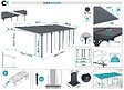 CAZEBOO - Cazeboo Pergola/Carport adossée 24 m² KLEO 8x3 m gris - toit terrasse en aluminium et polycarbonate - vignette