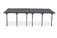 CAZEBOO - Cazeboo Pergola/Carport adossée 24 m² KLEO 8x3 m gris - toit terrasse en aluminium et polycarbonate - vignette