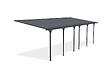 CAZEBOO - Cazeboo Pergola/Carport adossée 24 m² KLEO 8x3 m gris - toit terrasse en aluminium et polycarbonate - vignette
