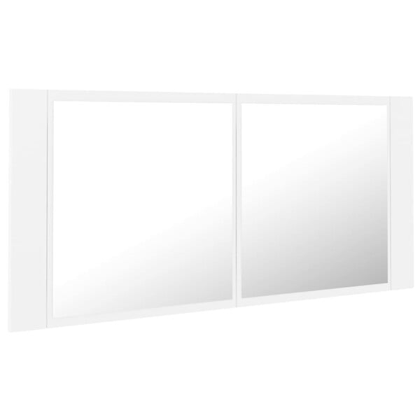 VIDAXL - vidaXL Armoire salle de bain à miroir LED Blanc 100x12x45 cm Acrylique - large