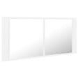 VIDAXL - vidaXL Armoire salle de bain à miroir LED Blanc 100x12x45 cm Acrylique - vignette