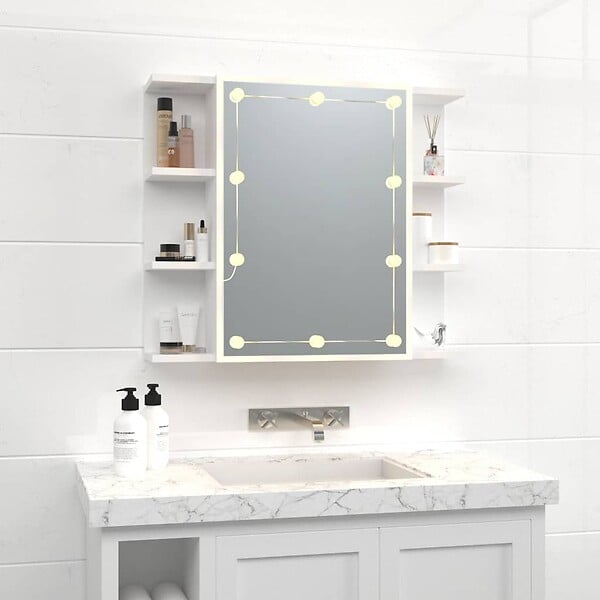VIDAXL - vidaXL Armoire à miroir avec LED Blanc 70x16,5x60 cm - large