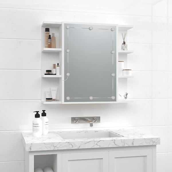 VIDAXL - vidaXL Armoire à miroir avec LED Blanc 70x16,5x60 cm - large