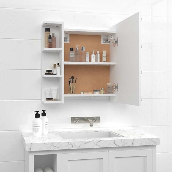 VIDAXL - vidaXL Armoire à miroir avec LED Blanc 70x16,5x60 cm - large