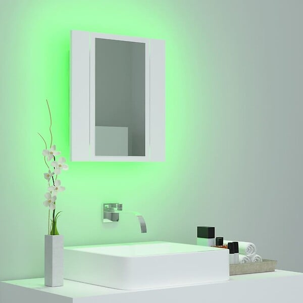 VIDAXL - vidaXL Armoire salle de bain à miroir LED Blanc 40x12x45 cm Acrylique - large