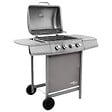 VIDAXL - vidaXL Barbecue gril à gaz avec 4 brûleurs argenté - vignette