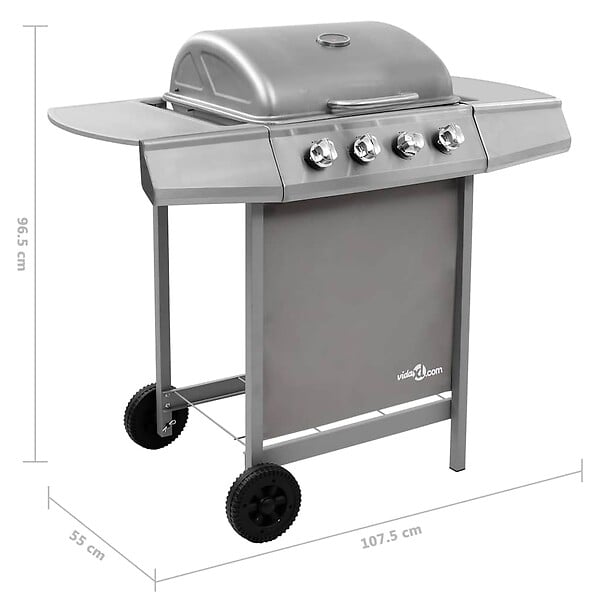 VIDAXL - vidaXL Barbecue gril à gaz avec 4 brûleurs argenté - large