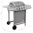 VIDAXL - vidaXL Barbecue gril à gaz avec 4 brûleurs argenté - vignette