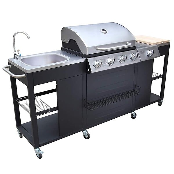 VIDAXL - vidaXL Barbecue de cuisine d'extérieur Montana 4 brûleurs - large