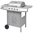 VIDAXL - vidaXL Barbecue à gaz 4 + 1 zone de cuisson Argenté - vignette