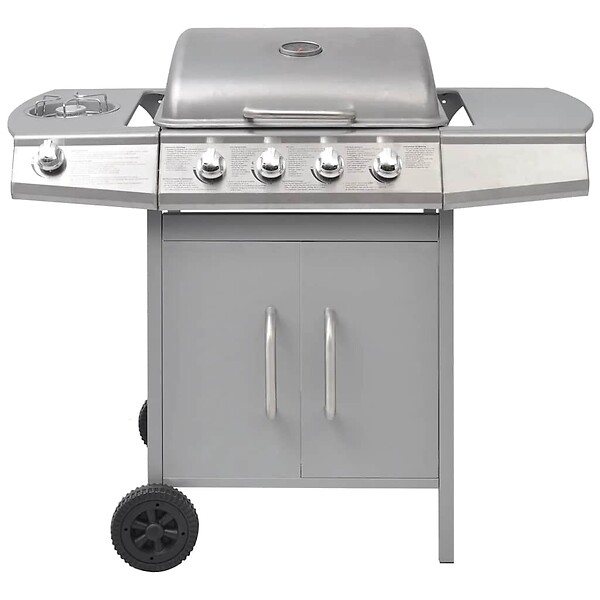 VIDAXL - vidaXL Barbecue à gaz 4 + 1 zone de cuisson Argenté - large