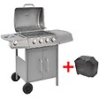 VIDAXL - vidaXL Barbecue à gaz 4 + 1 zone de cuisson Argenté - vignette