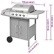 VIDAXL - vidaXL Barbecue à gaz 4 + 1 zone de cuisson Argenté - vignette