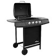 VIDAXL - vidaXL Barbecue gril à gaz avec 4 brûleurs Noir - vignette