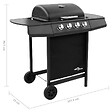 VIDAXL - vidaXL Barbecue gril à gaz avec 4 brûleurs Noir - vignette
