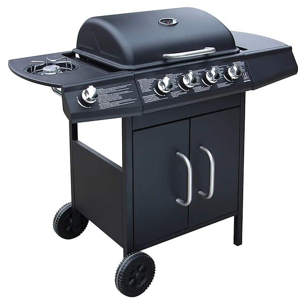 VIDAXL - vidaXL Barbecue à gaz  4 + 1 zone de cuisson Noir - large
