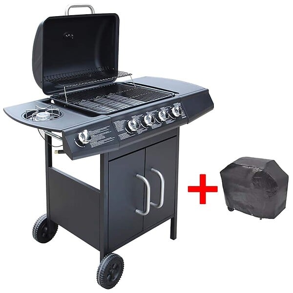 VIDAXL - vidaXL Barbecue à gaz  4 + 1 zone de cuisson Noir - large