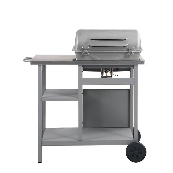 VIDAXL - vidaXL Barbecue à gaz avec tablette à 3 couches Noir et argenté - large