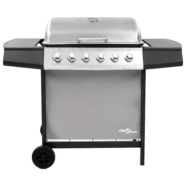 VIDAXL - vidaXL Barbecue gril à gaz avec 6 brûleurs Noir et argenté - large