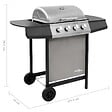 VIDAXL - vidaXL Barbecue gril à gaz avec 4 brûleurs Noir et argenté - vignette