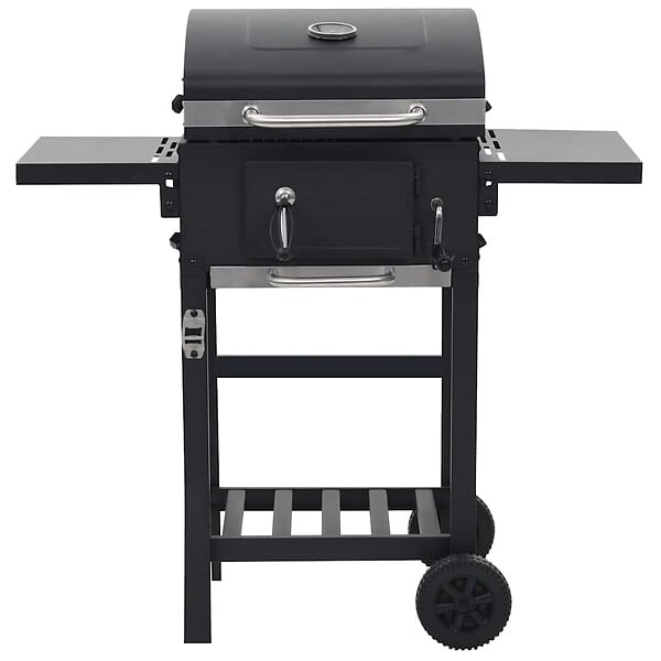 VIDAXL - vidaXL Gril de barbecue au charbon de bois et étagère inférieure Noir - large