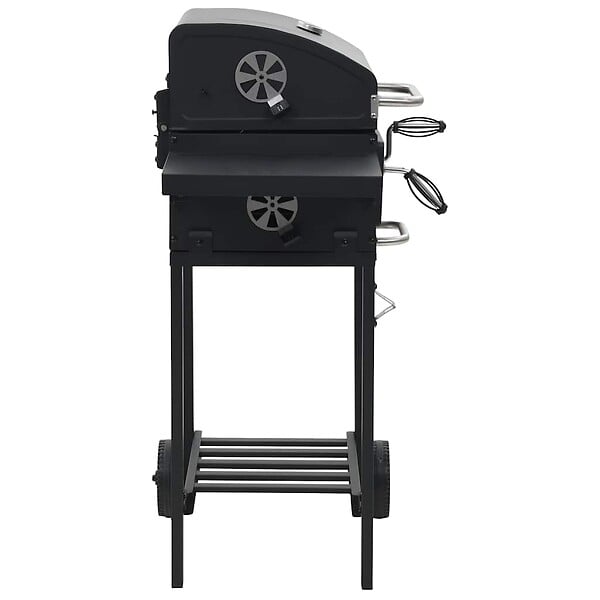 VIDAXL - vidaXL Gril de barbecue au charbon de bois et étagère inférieure Noir - large