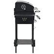 VIDAXL - vidaXL Gril de barbecue au charbon de bois et étagère inférieure Noir - vignette