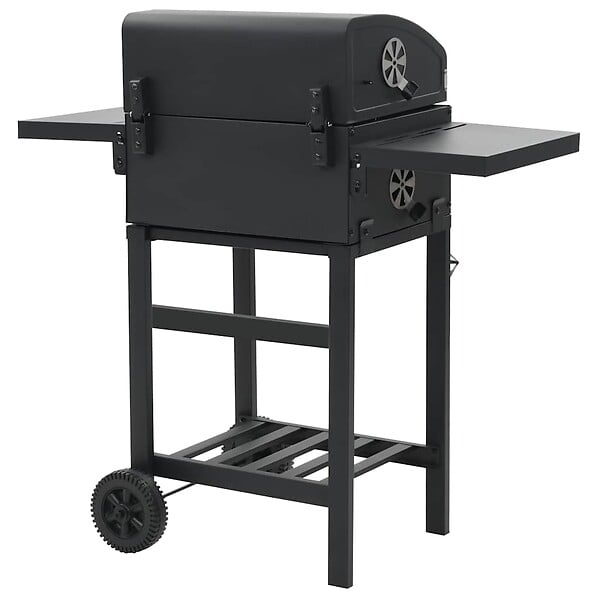 VIDAXL - vidaXL Gril de barbecue au charbon de bois et étagère inférieure Noir - large