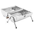 VIDAXL - vidaXL Barbecue au charbon portable Acier inoxydable Grilles doubles - vignette