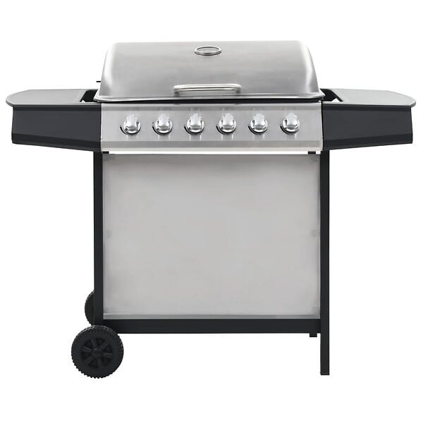 VIDAXL - vidaXL Barbecue au gaz avec 6 zones de cuisson Inox Argenté - large