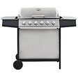 VIDAXL - vidaXL Barbecue au gaz avec 6 zones de cuisson Inox Argenté - vignette