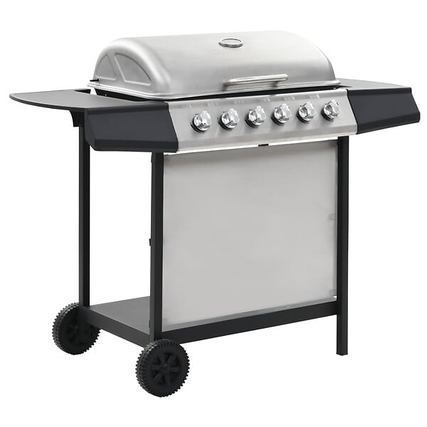 VIDAXL - vidaXL Barbecue au gaz avec 6 zones de cuisson Inox Argenté - large