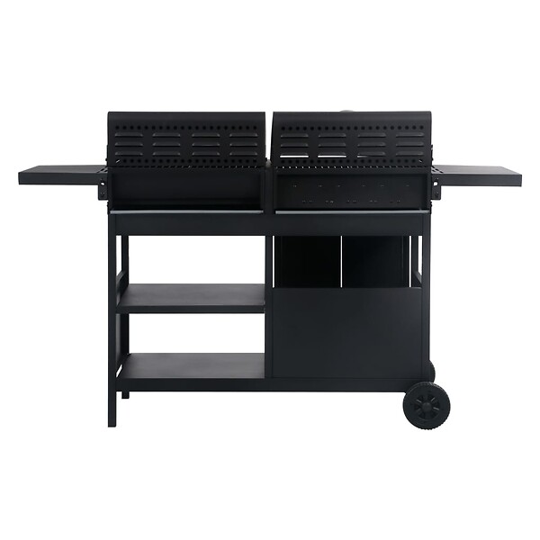 VIDAXL - vidaXL Barbecue gril combo à gaz et au charbon avec 3 brûleurs - large