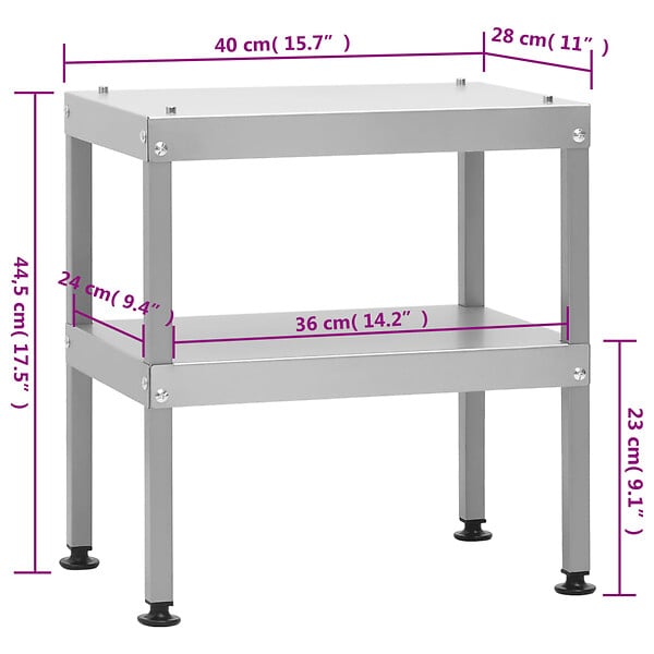 VIDAXL - vidaXL Table pour fumoir à four 40x28x44,5 cm acier galvanisé - large