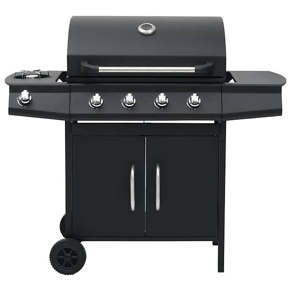 VIDAXL - vidaXL Barbecue à gaz 4+1 zones de cuisson Noir Acier - large