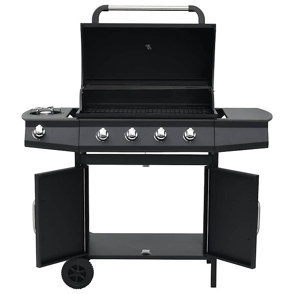 VIDAXL - vidaXL Barbecue à gaz 4+1 zones de cuisson Noir Acier - large