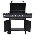 VIDAXL - vidaXL Barbecue à gaz 4+1 zones de cuisson Noir Acier - vignette