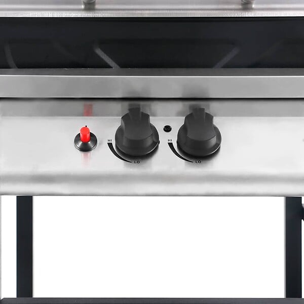VIDAXL - vidaXL Barbecue à gaz avec tablette à 3 couches Noir et argenté - large