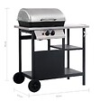 VIDAXL - vidaXL Barbecue à gaz avec tablette à 3 couches Noir et argenté - vignette