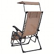 ENTREPOT BRICO - Chaise Longue Pliante Transat  jardin avec Pare-Soleil 51 × 88 × 107 cm - vignette