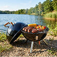 ENTREPOT BRICO - Barbecue à charbon de bois en acier sphérique portable 31x31x41 cm - vignette