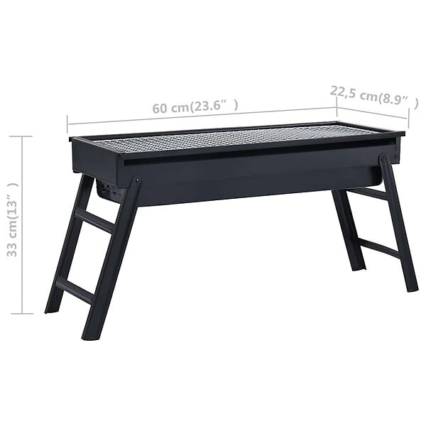 VIDAXL - vidaXL Barbecue portable de camping Acier inoxydable 60x22,5x33 cm - large