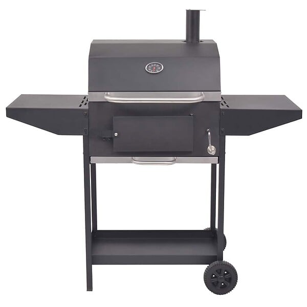 VIDAXL - vidaXL Barbecue au charbon de bois avec étagère inférieure Noir - large